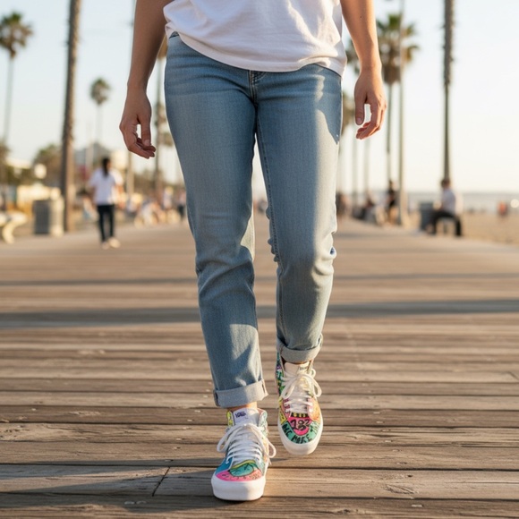 Vans Hand Painted Blink-182 Colorful Graphic Women's Sneakers - Picture 1 of 15